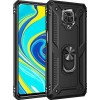 Xiaomi Redmi Note 9S / Note 9 Pro Hybrid Shockproof Armor Case 360 Degree Metal Rotating Ring for Car Mount Holder Black (oem)